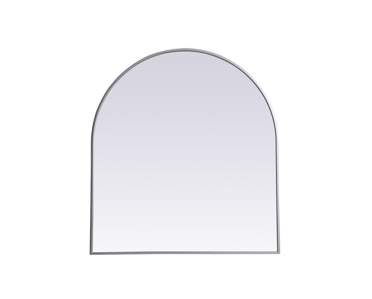 Metal Frame Arch Mirror 33x36 Inch in Silver