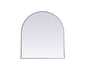 Metal Frame Arch Mirror 33x36 Inch in Silver