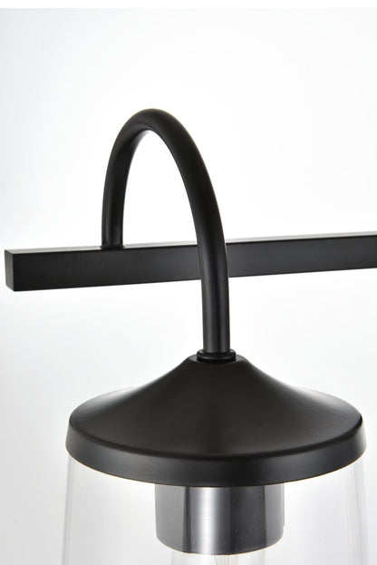 Avani 3 light Black and Clear Bath Sconce