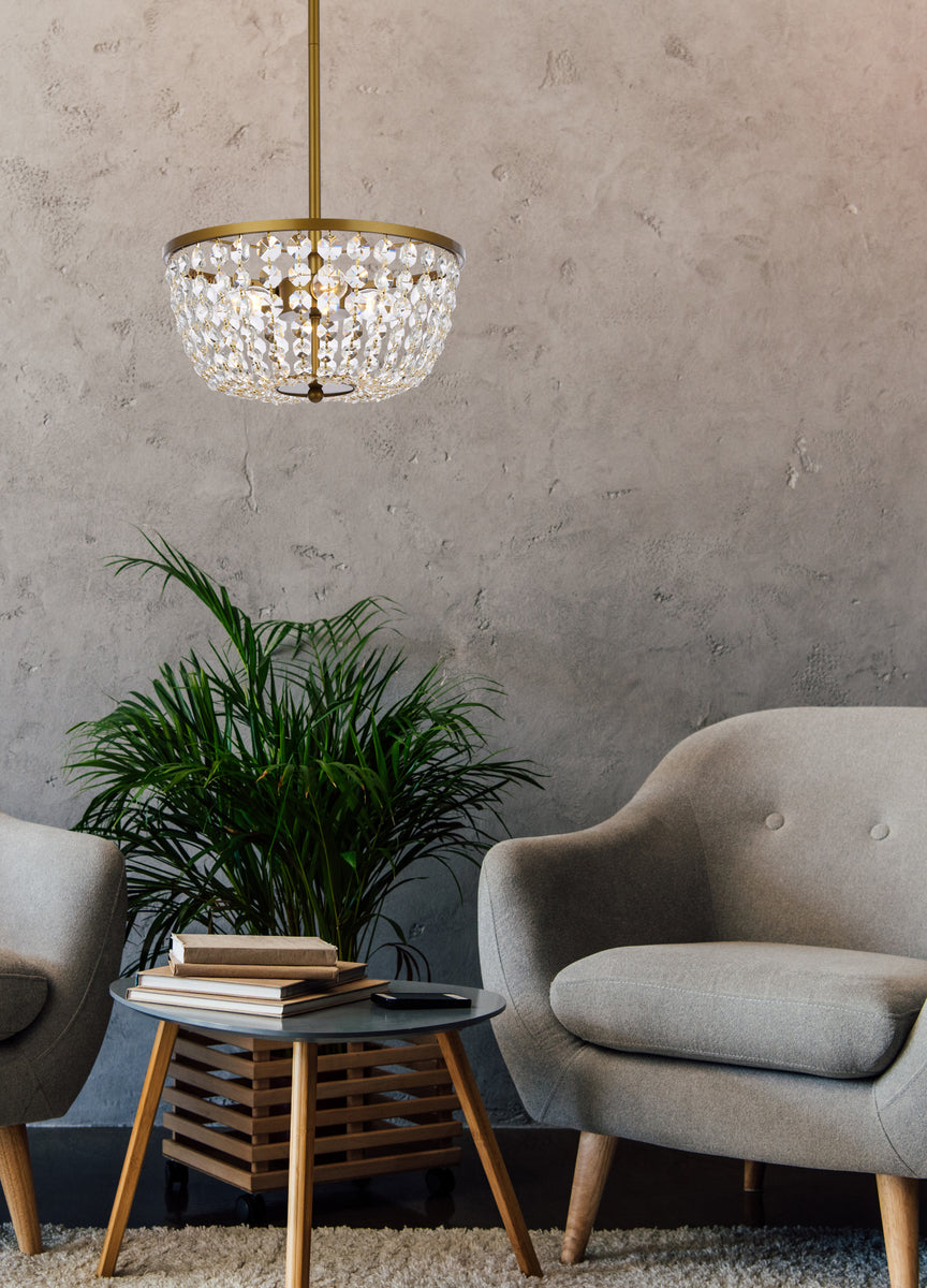 Gianna 13 inch pendant in brass