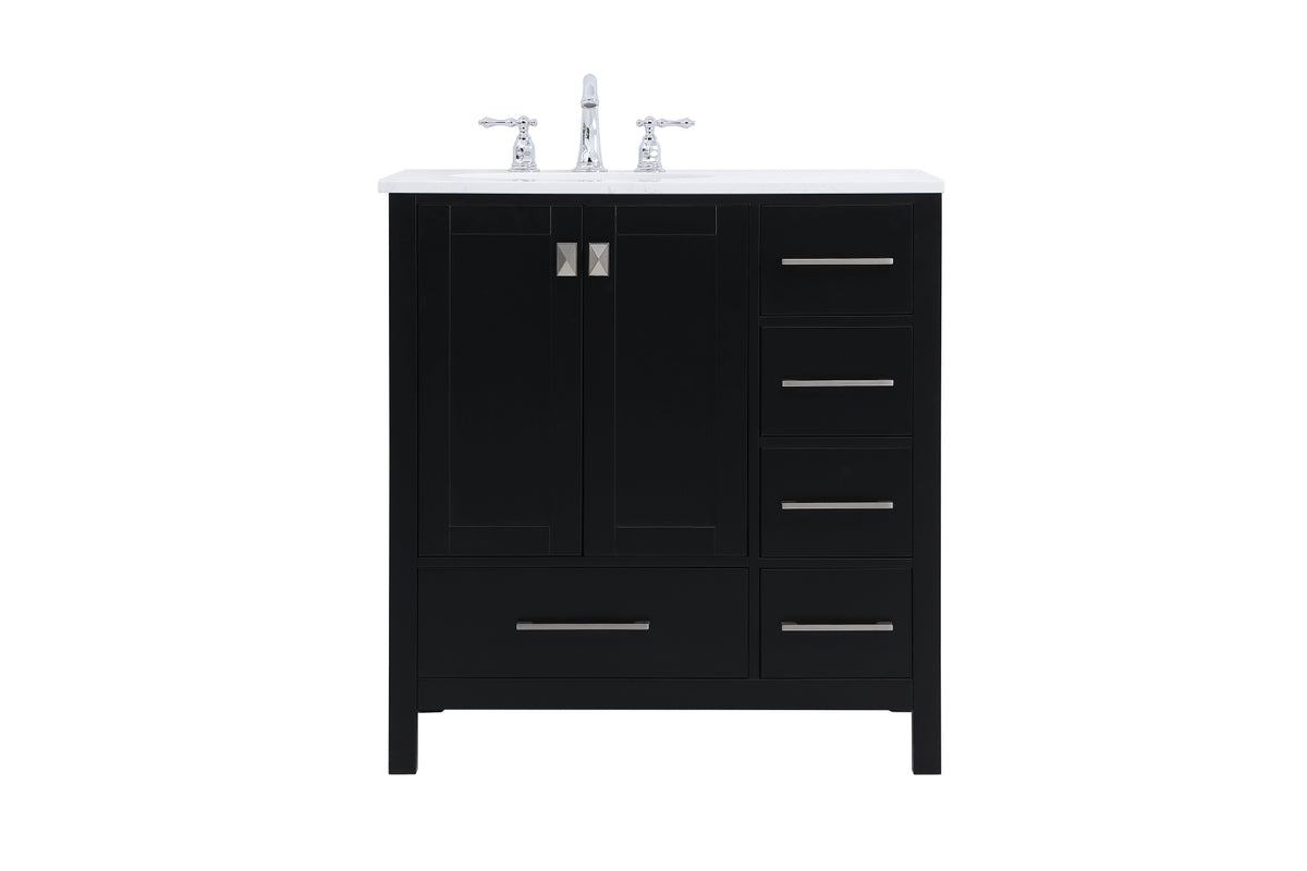 32 inch Single Bathroom Vanity in Black