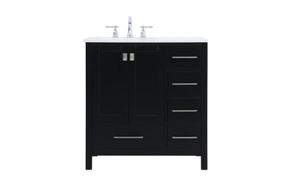 32 inch Single Bathroom Vanity in Black