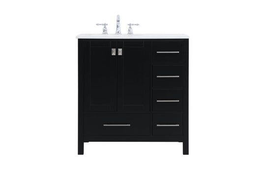 32 inch Single Bathroom Vanity in Black