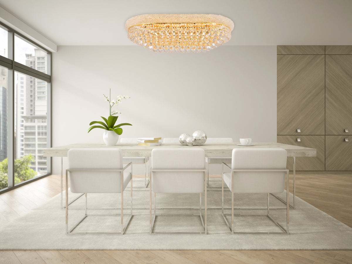 Primo 18 light Gold Flush Mount Clear Royal Cut Crystal