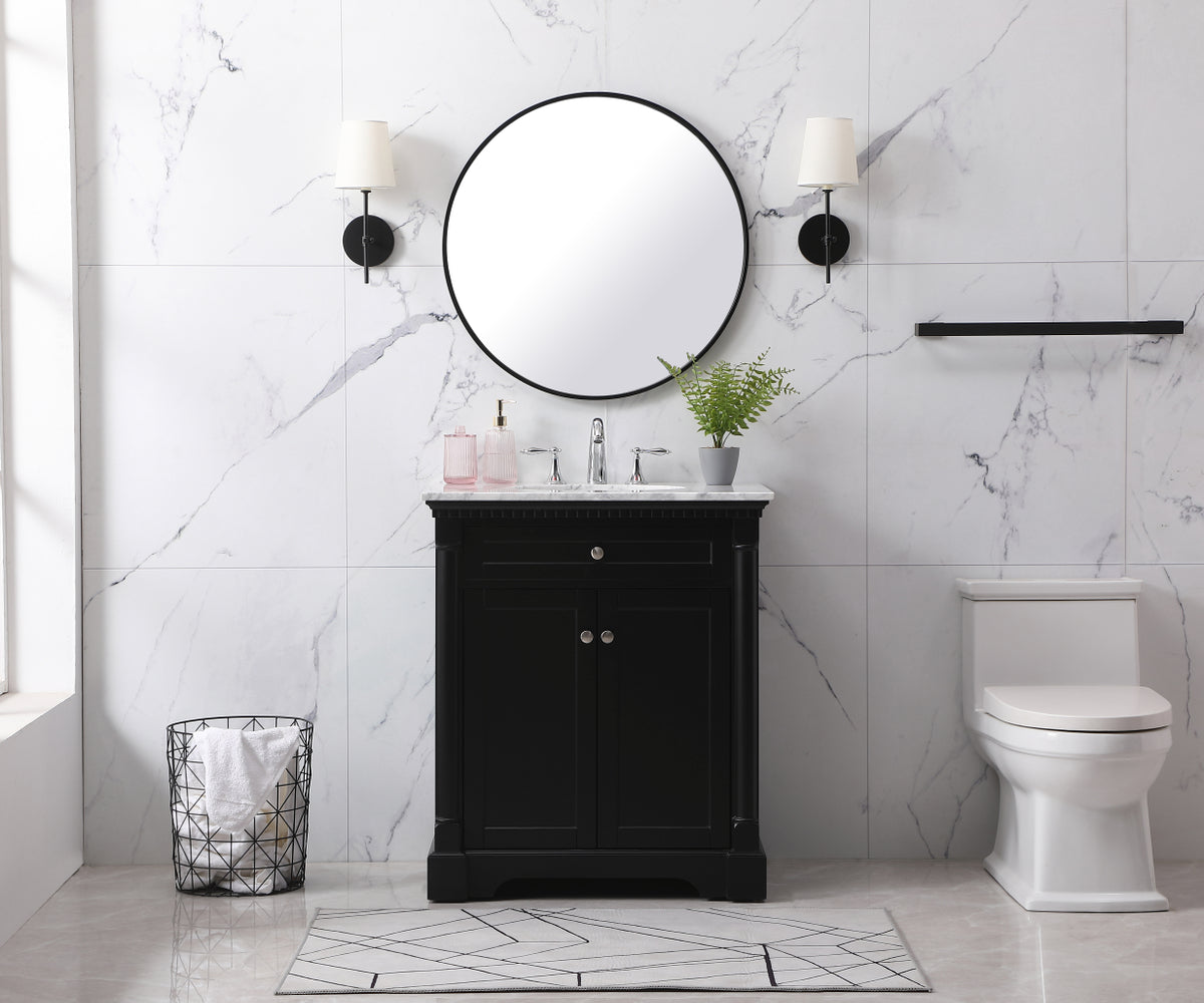 30 inch Single bathroom vanity set in black