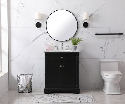 30 inch Single bathroom vanity set in black