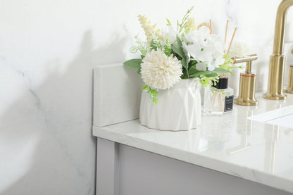 36 inch Single bathroom vanity in grey with backsplash