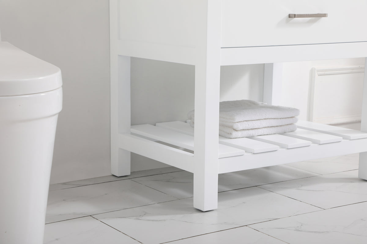 30 inch Single bathroom vanity in white with backsplash