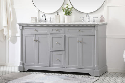 60 inch double bathroom vanity in Grey