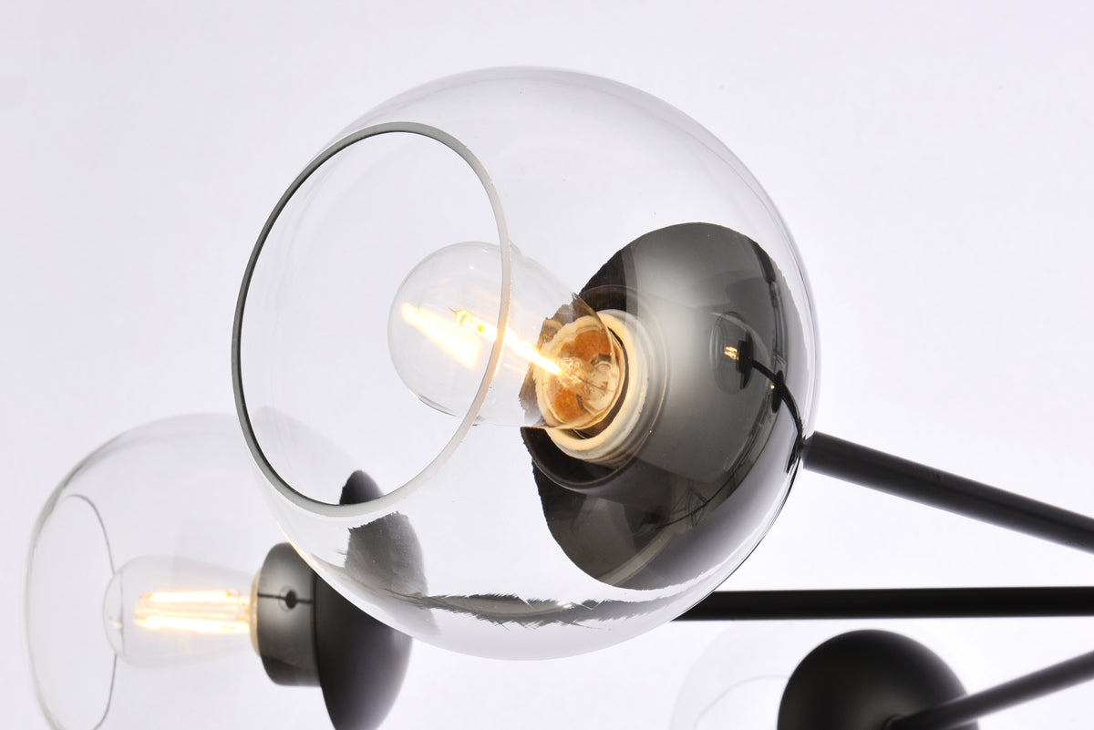 Briggs 36 inch pendant in black with clear shade