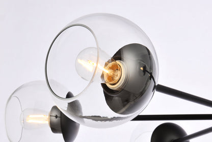 Briggs 36 inch pendant in black with clear shade