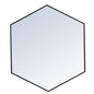 Metal frame hexagon mirror 41 inch in Black