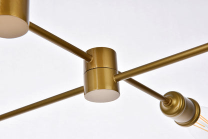 Xavier 6 lights pendant in brass