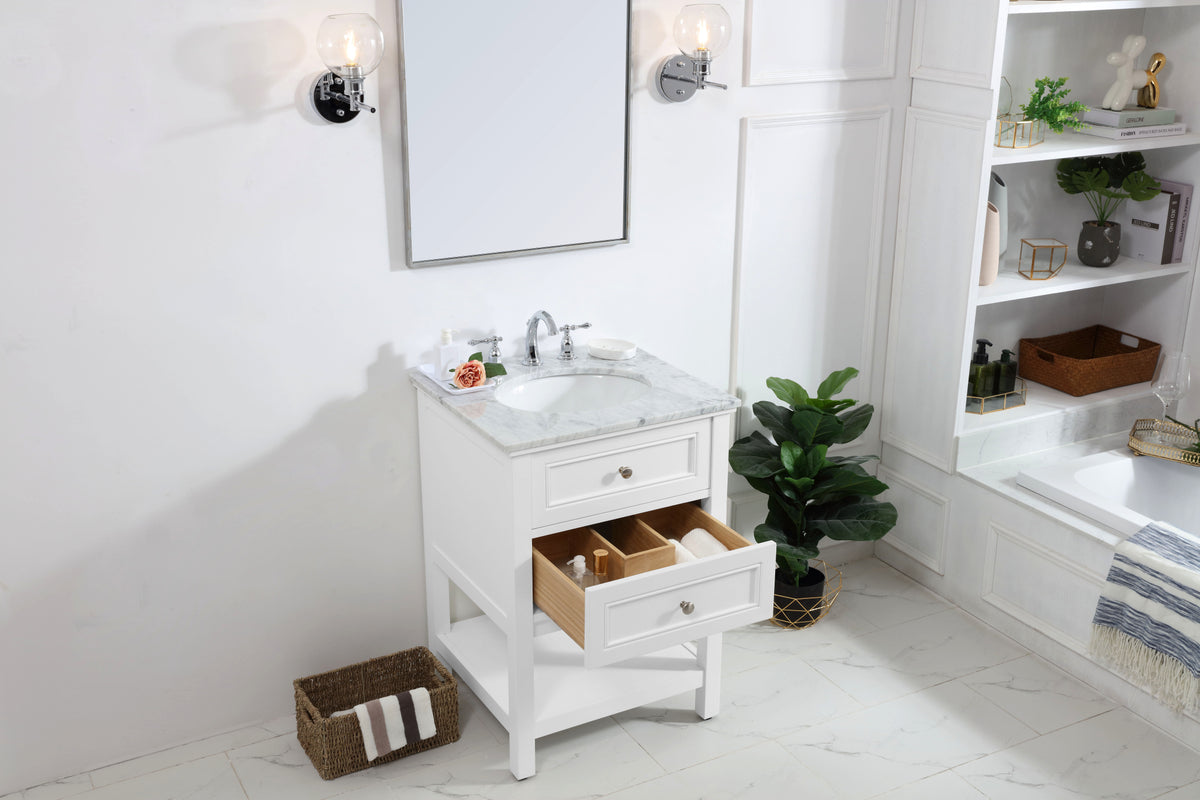 42 in. Single bathroom vanity set in White