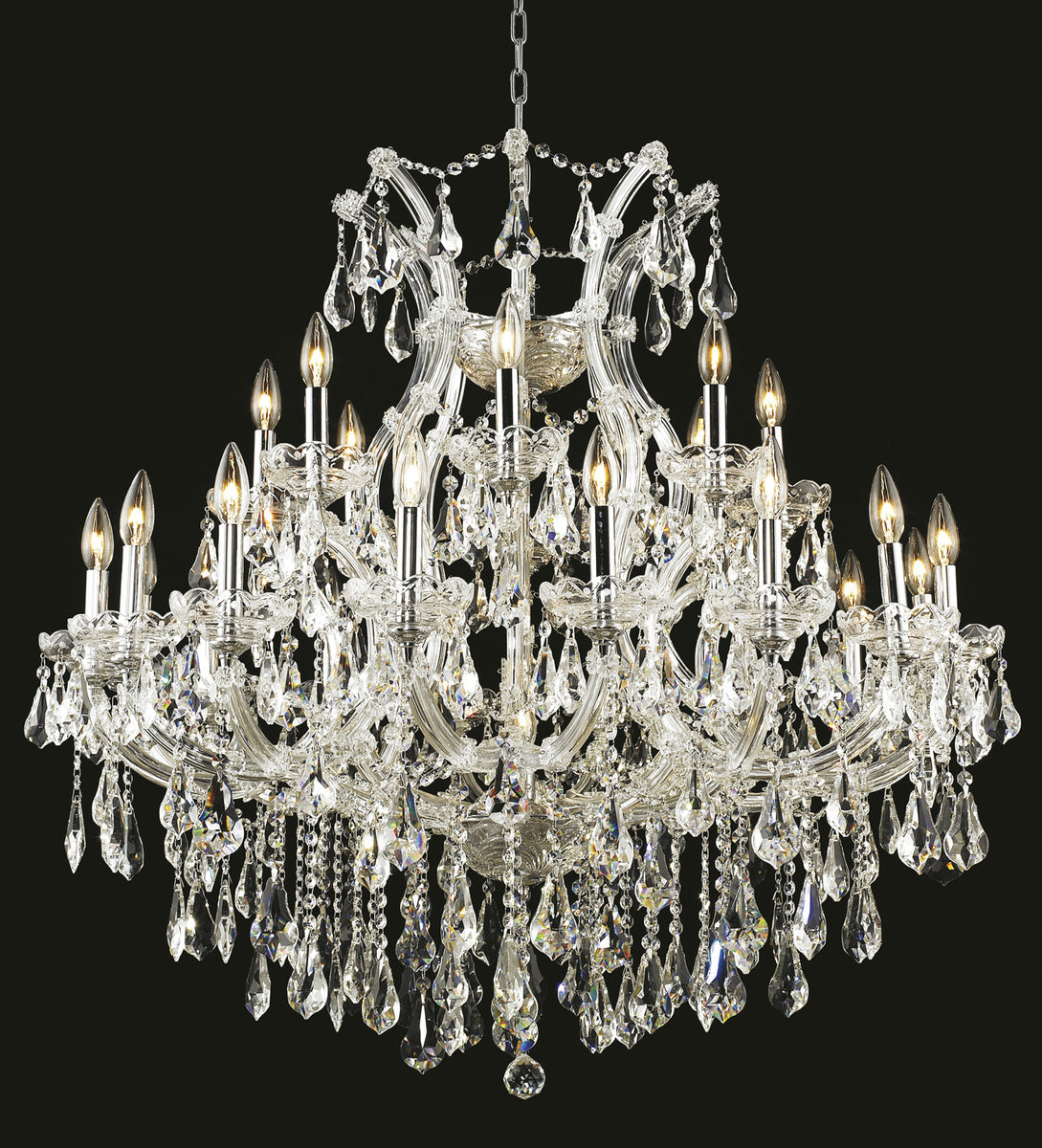 Maria Theresa 24 light Chrome Chandelier Clear Royal Cut Crystal