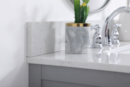 36 inch Single bathroom vanity in gray with backsplash