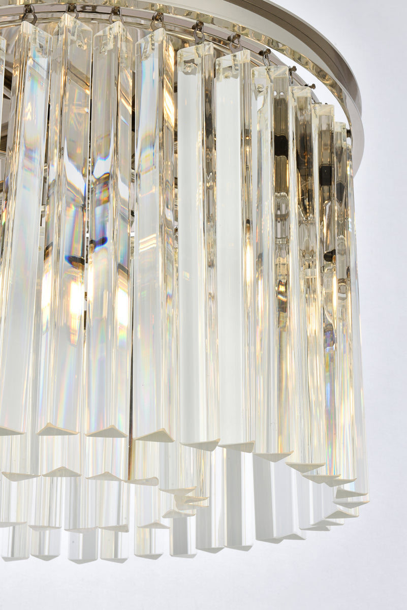 Sydney 6 light polished nickel Pendant Clear Royal Cut Crystal