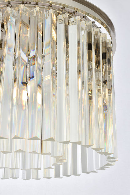 Sydney 6 light polished nickel Pendant Clear Royal Cut Crystal