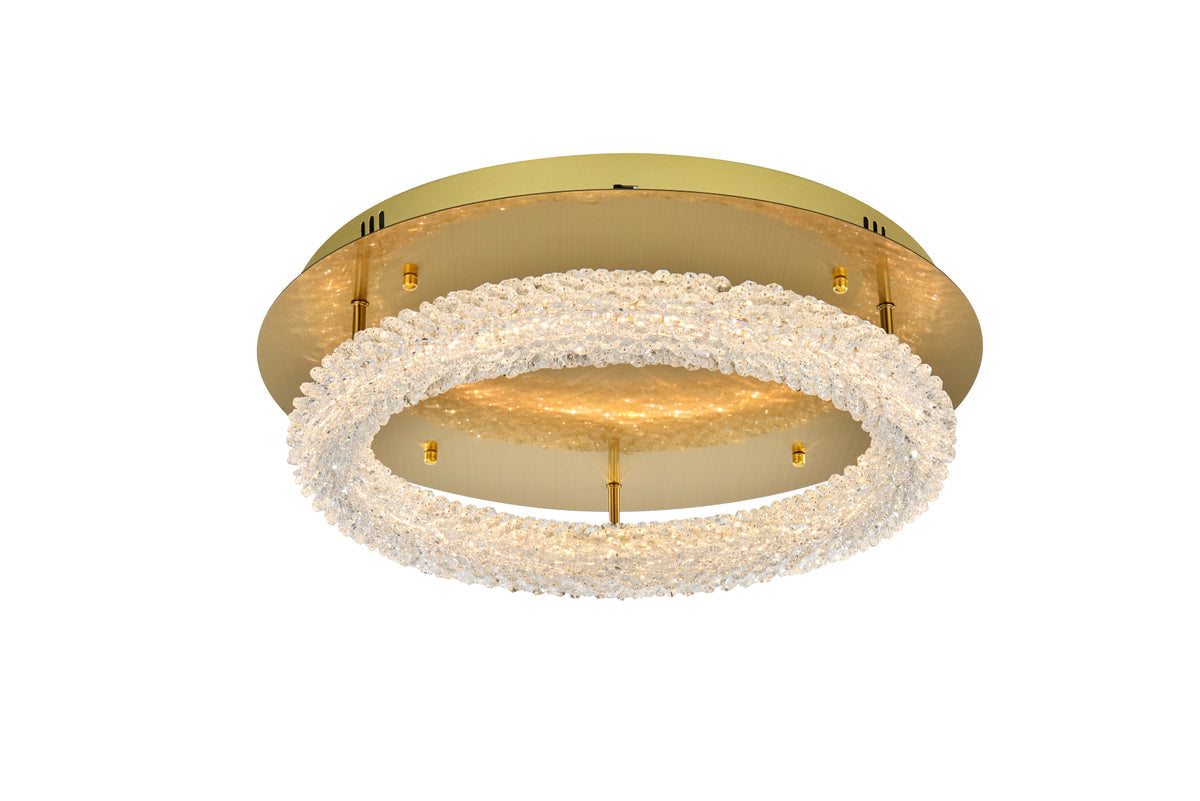 Bowen 22 inch Adjustable LED Flush Mount in Satin Gold