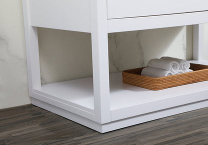 42 inch Single bathroom vanity in white with backsplash