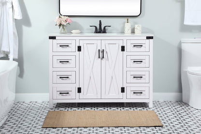 48 inch Single bathroom vanity in white