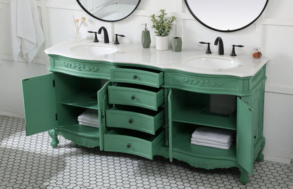 72 inch double bathroom vanity in vintage mint