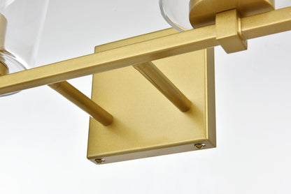 Kacey 4 light Brass and Clear Bath Sconce