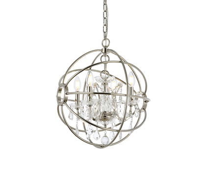 Geneva 4 light polished nickel Pendant Clear Royal Cut crystal
