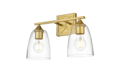 Harris 2 light Brass and Clear Bath Sconce