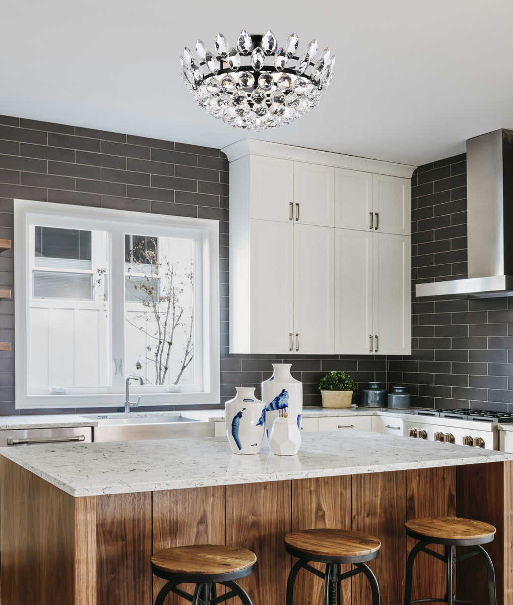 Emilia 18 inch flush mount in black