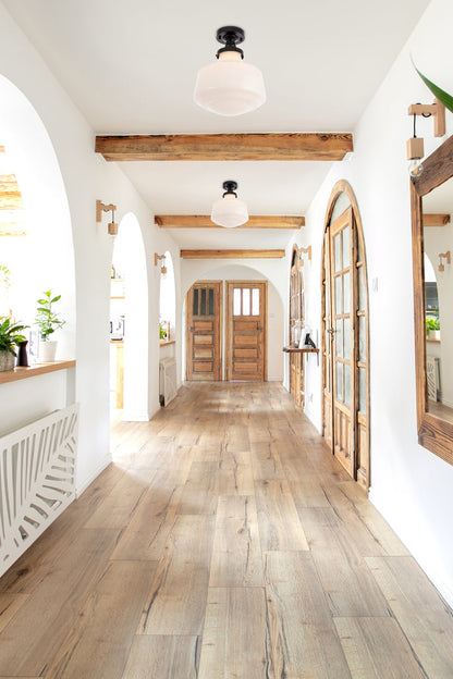 Lyle 1 light Black and frosted white glass Flush mount