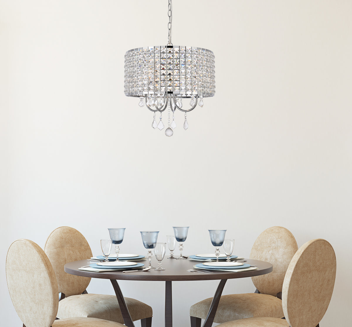 Elise 17 inch pendant in chrome