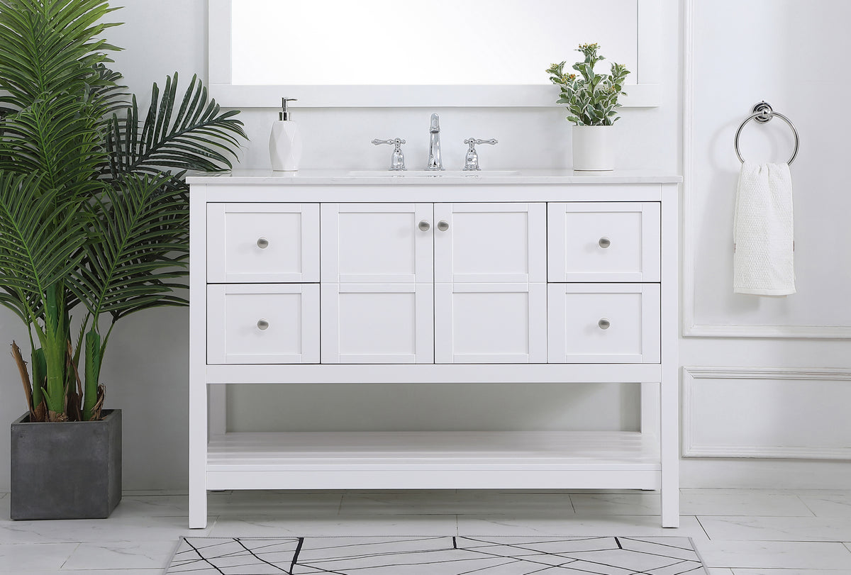 48 inch Single Bathroom Vanity in White
