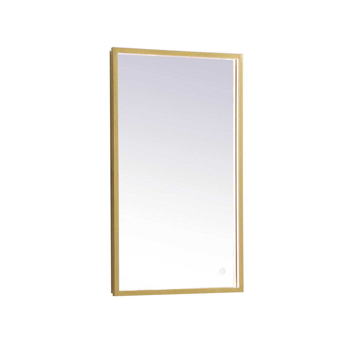 Pier 18x30 inch LED mirror with adjustable color temperature 3000K/4200K/6400K in brass