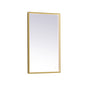Pier 18x30 inch LED mirror with adjustable color temperature 3000K/4200K/6400K in brass