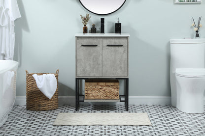 24 inch Single bathroom vanity in concrete grey