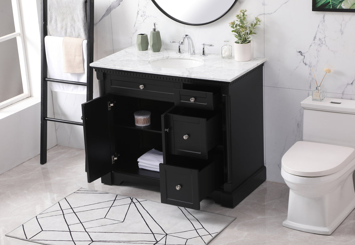 42 inch Single bathroom vanity set in black