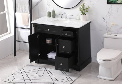 42 inch Single bathroom vanity set in black