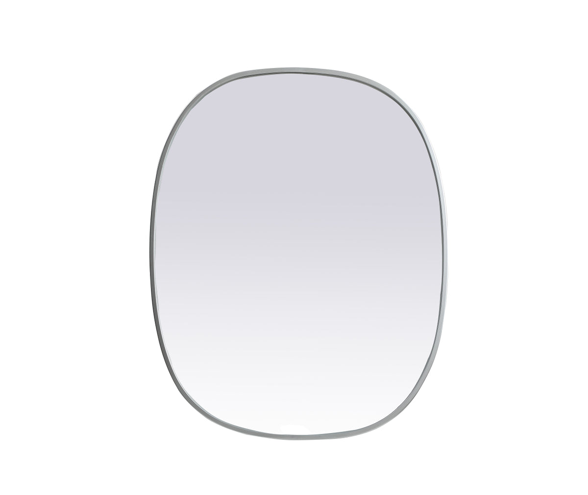 Metal Frame Oval Mirror 24x30 Inch in Silver