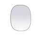 Metal Frame Oval Mirror 24x30 Inch in Silver