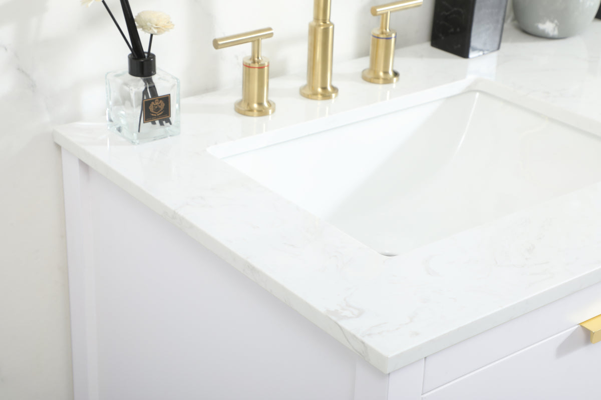 60 inch Single bathroom vanity in white