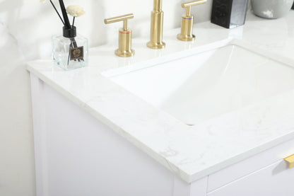 60 inch Single bathroom vanity in white