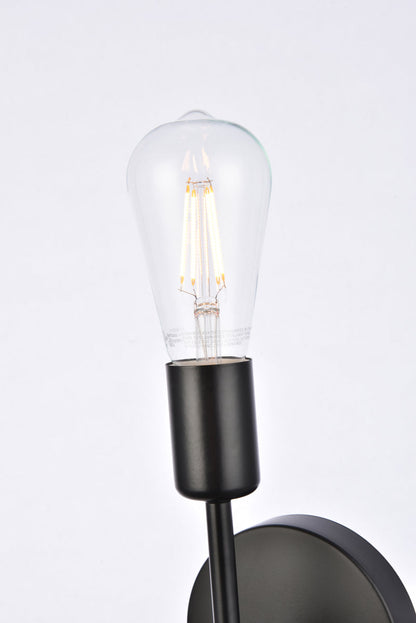 Keely 1 light black wall sconce