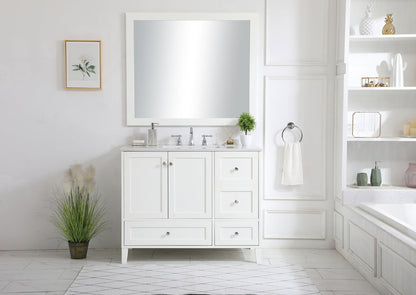 42 inch Single Bathroom Vanity in White