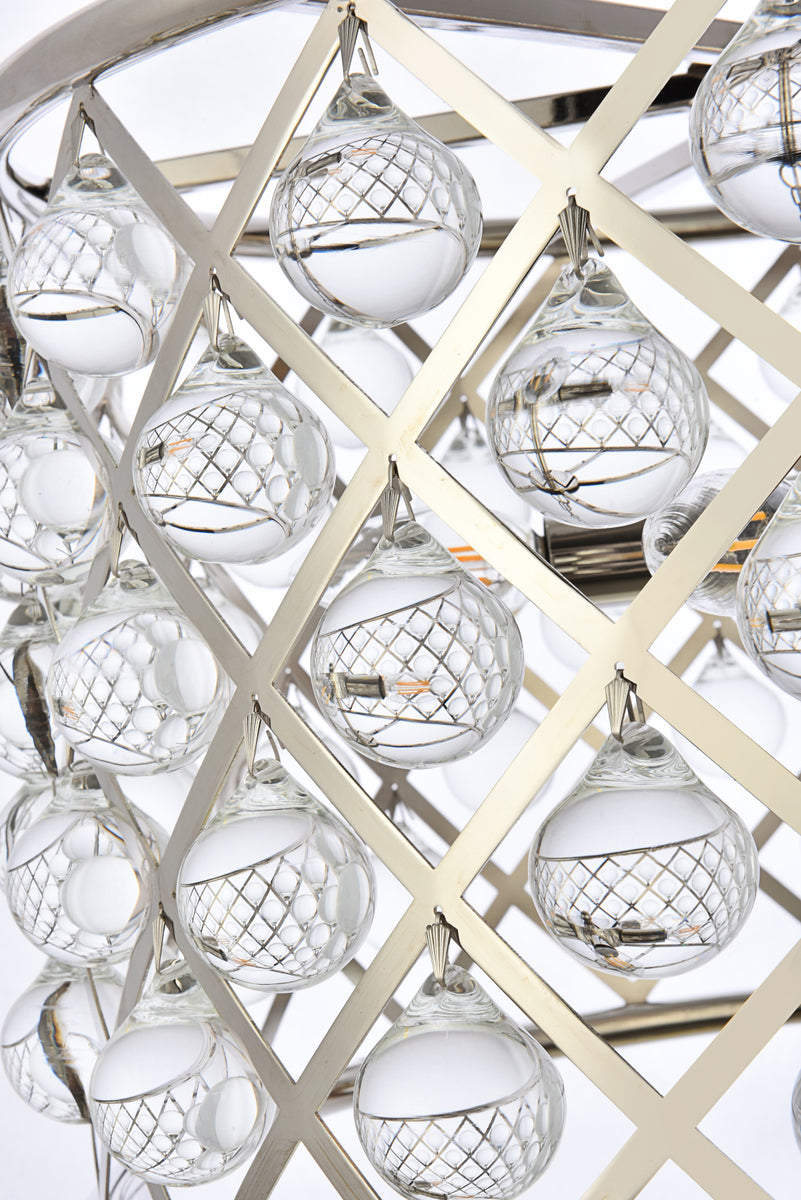 Madison 6 light polished nickel Pendant Clear Royal Cut Crystal