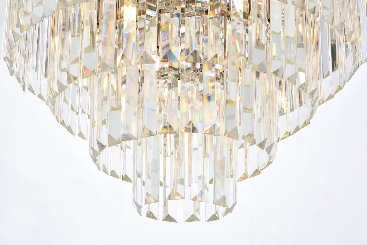 Sydney 17 light polished nickel Flush Mount Clear Royal Cut Crystal