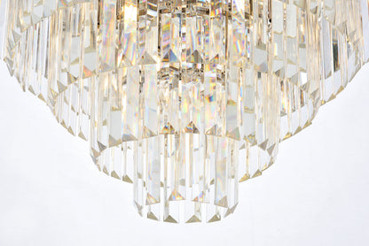 Sydney 17 light polished nickel Flush Mount Clear Royal Cut Crystal