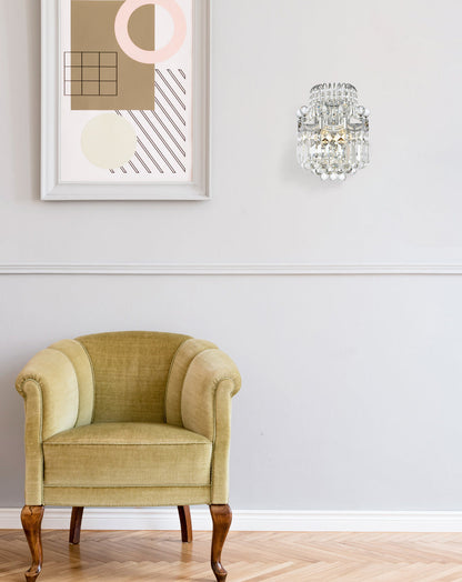 Corona 2 light Chrome Wall Sconce Clear Royal Cut Crystal