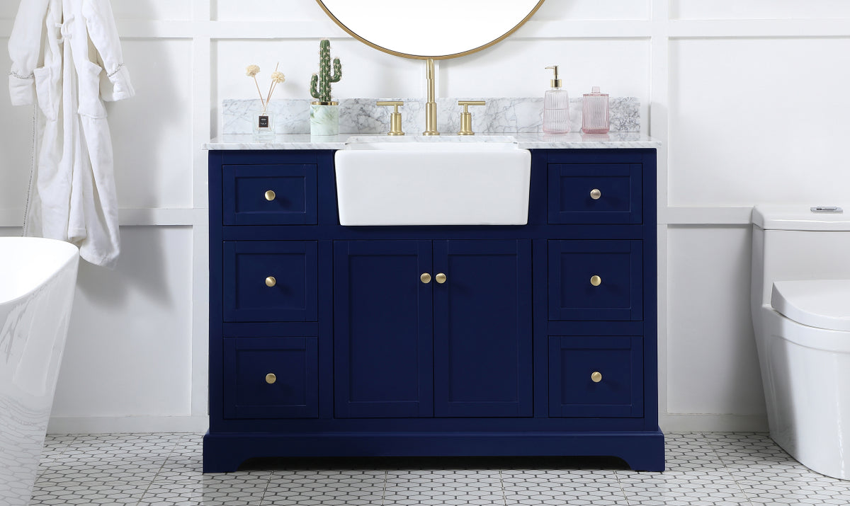 48 inch Single bathroom vanity in blue