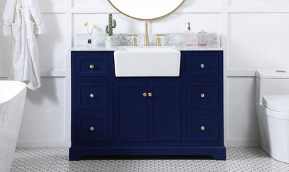 48 inch Single bathroom vanity in blue